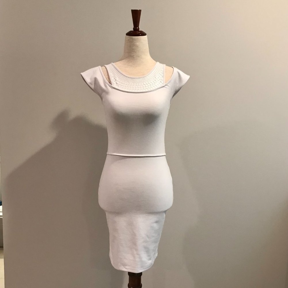 White Sequin Armani Exchange Dress - Size XS - NWT